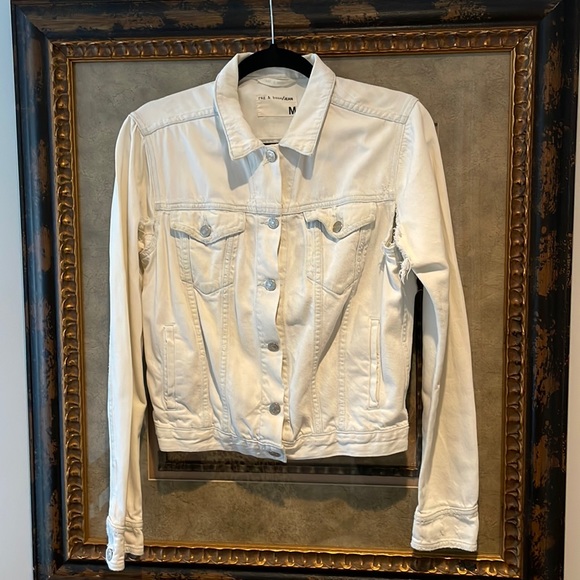 rag & bone Jackets & Blazers - rag & bone Ripped & Faded Jean Jacket